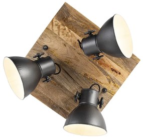 Индустриален прожектор тъмно сив с мангово дърво 3-светлина - Mangoes