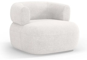 Бяло кресло от плат букле Jenny – Micadoni Home