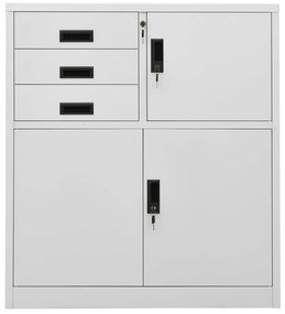 336406 vidaXL Офис шкаф, светлосив, 90x40x102 см, стомана