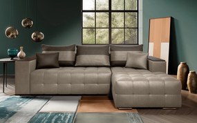 Разтегателен ъглов диван с подлакътник етажерка Мелвин S