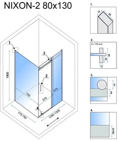 Душ кабина Rea Nixon 130x80