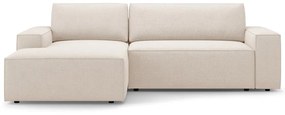 Бежов разтегателен ъглов диван от букле (ляв ъгъл) Jodie – Micadoni Home