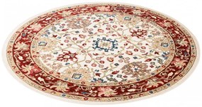 Кремав кръгъл килим във винтидж стил Ширина: 100 см