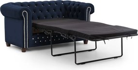 Син кадифен разтегателен диван 148 cm York Blik – Ropez