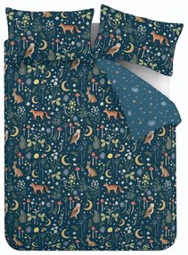 Тъмносиньо двойно удължено спално бельо 230x220 cm Enchanted Twilight – Catherine Lansfield