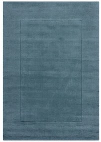 Син ръчно изработен вълнен килим 160x230 cm Textured Wool Border – Flair Rugs