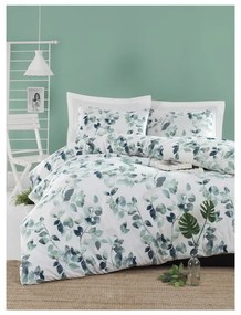 Чаршаф за двойно легло със спално бельо от памук ранфорс, зелен, 200 x 220 cm Sabine - Mijolnir