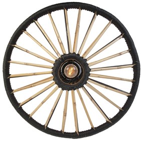 Ориенталски таванен аплик бамбук с черно 60 см - Evalin