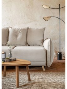 Бежов велурен разтегателен диван (ляв ъгъл) Lazy Lukka - Miuform