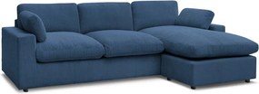 Син ъглов диван от рипсено кадифе Belair – Bobochic Paris