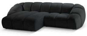 Черен ъглов диван (ляв ъгъл) Diana – Micadoni