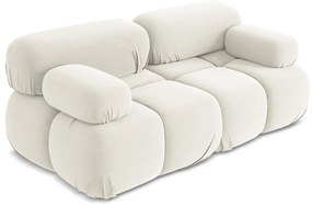 Бял кадифен модулен диван 190 cm Lokua – Makamii