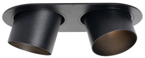 Комплект от 6 вградени спота черни GU10 70mm с наклон 2-Light - Installa