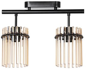 Полилей за повърхностен монтаж 2xE27/60W/230V черен/опушен