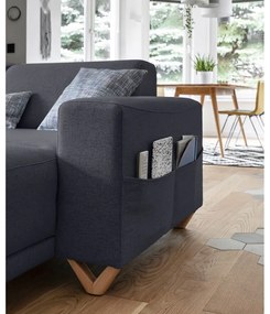 Антрацитен разтегателен/с място за съхранение ъглов диван (ляв ъгъл/U форма) Classy Sophie – Miuform