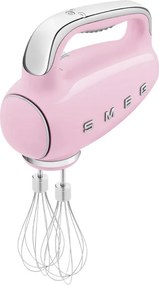 Ръчен миксер SMEG 50's Style HMF01PKEU, 250W, 9 скорости, Турбо, Скрит LED дисплей, Таймер, Аксесоари, Розов