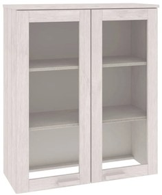 340505 vidaXL Надстройка за шкаф HAMAR, бяла, 85x35x100 см, бор масив