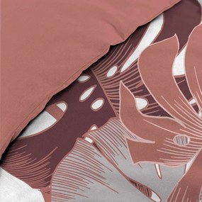 Бяло/розово двойно удължено памучно спално бельо 240x220 cm Astria – douceur d'intérieur