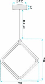 LED висящ плафон LHJ127-W Хром