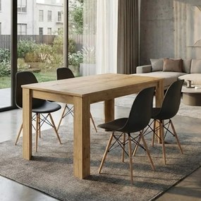Трапезен комплект 5 части Darlen - Nova TopMebel сапфирен дъб - черен 125x72x74cm