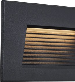 Комплект от 6 модерни вградени стенни лампи черни 11,5 см вкл. LED IP65 - Trem