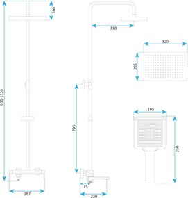 Комплект за душ Rea Arlo Black