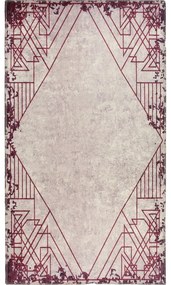 Червен и кремав килим, който може да се мие, 80x50 cm - Vitaus