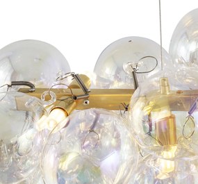 Дизайнерска висяща лампа златна с дъгово стъкло 8 светлини - Uvas