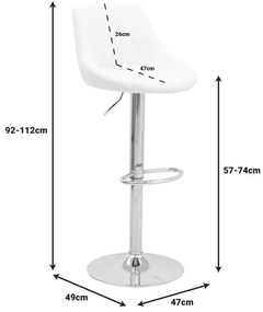 Бар стол Бронез 292-000032 цвят бял-хром