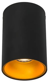 Модерен прожектор черен със злато GU10 50mm - Deep