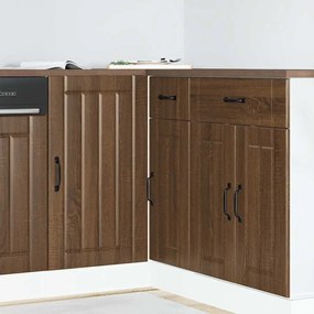 854315 vidaXL Долен кухненски шкаф, Lucca, кафяв дъб, инженерно дърво