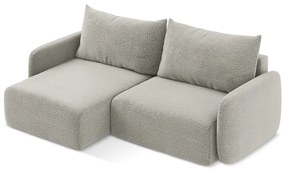 Светлосив разтегателен ъглов диван с място за съхранение (ляв ъгъл) Kalena – Makamii