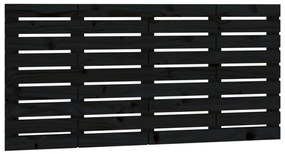 824737 vidaXL Стенна табла за спалня, черна, 146x3x63 см, борово дърво масив