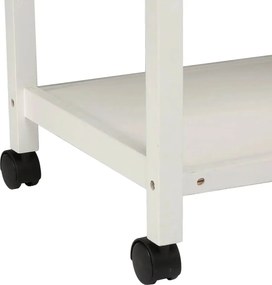 Кухненска количка 5five, Голяма, Бяло дърво и бамбук, С ефект