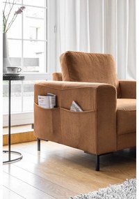 Оранжево/кафяво кресло от рипсено кадифе Lofty Lilly – Miuform