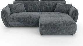 Тъмносив шенилов ъглов диван (десен ъгъл) Nelia – Ropez