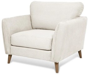 Бяло кресло от рипсено кадифе Paris – Scandic