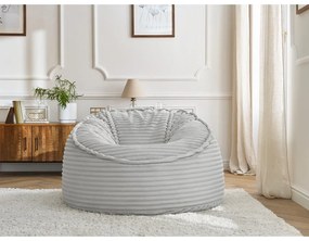 Светлосив пуф от рипсено кадифе Socrate – Bobochic Paris