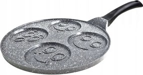 Тиган за палачинки с личица ZILNER ZL 2420, 26 см, 4 различни форми, Мраморно покритие, Сив