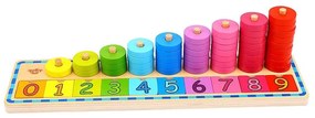 Tooky Toy - Дървена цветна низанка Научи се да броиш до 10 TKJH851