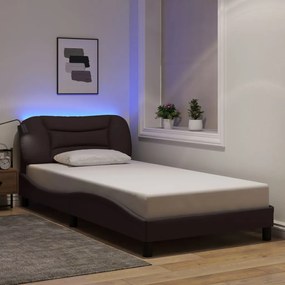 3213686 vidaXL Рамка за легло със светодиод без матрак, 100x200 см, плат