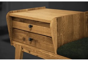 Дъбова пейка с чекмеджета със зелена седалка Retro - The Beds