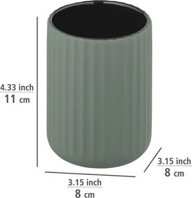 Зелена керамична чаша за четки за зъби Belluno - Wenko