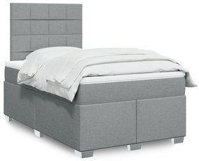 3292727 vidaXL Боксспринг легло с матрак, светлосиво, 120x190 см, плат