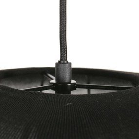 Японди висящ лампа черен с текстилен абажур 45см - Sable