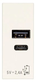 VIMAR 30292.ACB USB Контакт Linea, A+C 12W 2,4A 5V 1M, White,