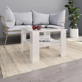 800213  Coffee Table High Gloss White 60x60x42 cm Chipboard