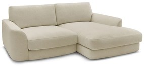 Бежов ъглов диван от прежда с примки от букле (десен ъгъл) Leonore – Bobochic Paris