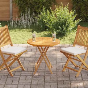 48985 vidaXL Плот за маса, тиково дърво масив, кръгъл, 2,5 см, 70 см