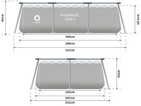 Градински басейн с филтрация 300 x 207 x 65cm